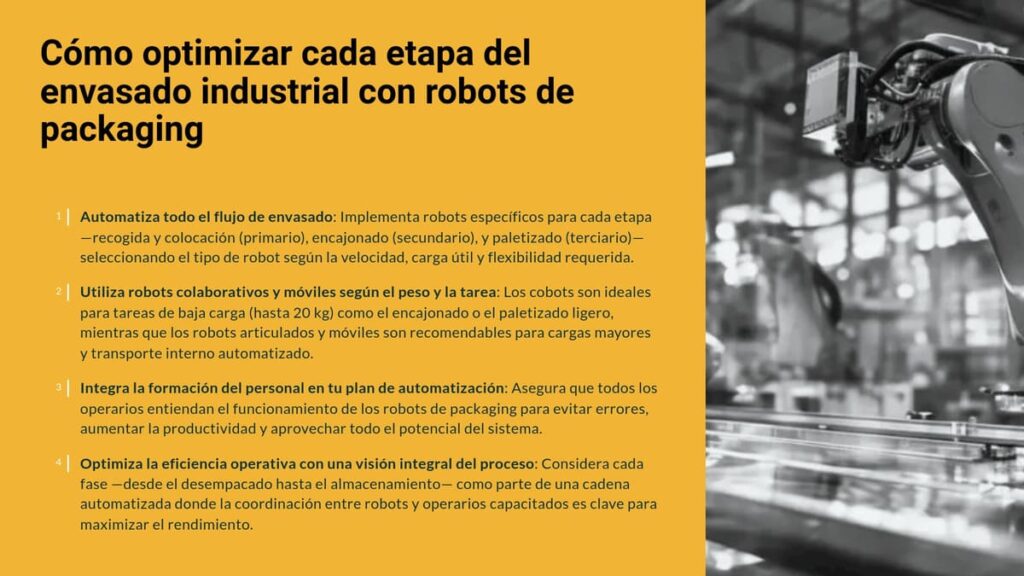 Procesos básicos que realiza un robot de packaging