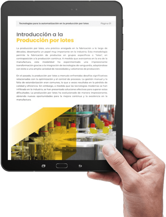 Mockup Tablet Tecnologías para la automatización en la producción por lotes