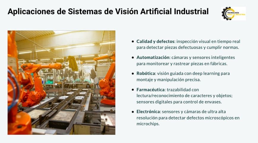 Aplicaciones de sistemas de vision artificial industrial
