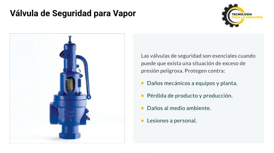 Valvula de seguridad para vapor