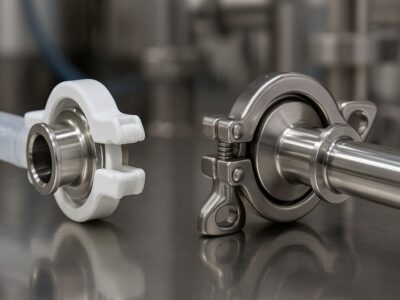 Abrazaderas de Acero vs Un Solo Uso en Bioprocesos