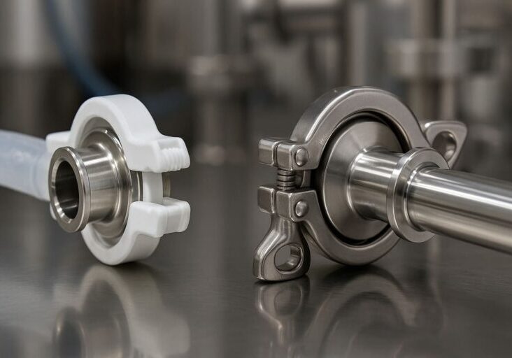 Abrazaderas de Acero vs Un Solo Uso en Bioprocesos