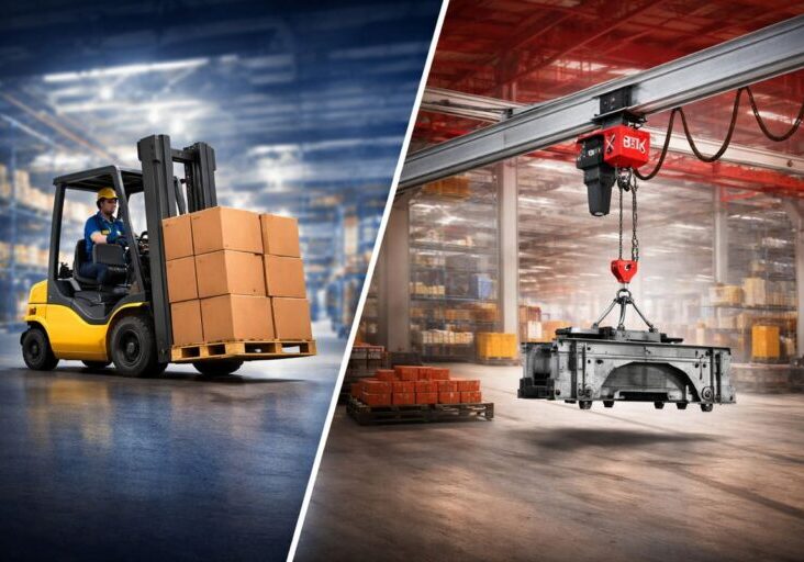 Cómo Elegir Entre Grúa Ligera KBK y Montacargas en una Planta Industrial