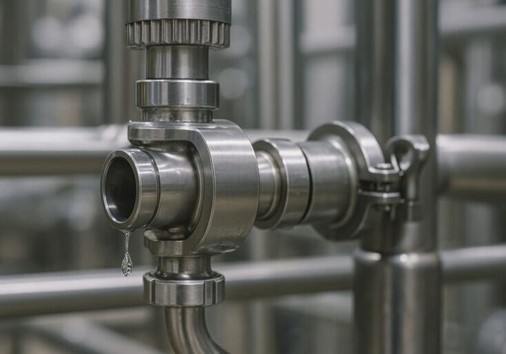 Fugas en válvulas sanitarias de acero inoxidable